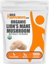 BulkSupplements.com 유기 사자 Mane 버섯 추출물 분말 - 사자 Mane 보충 분말, Well-Being을위한 슈퍼 푸드 - 채식 당 1g, 1kg (2.2 파운드) (팩 1)
