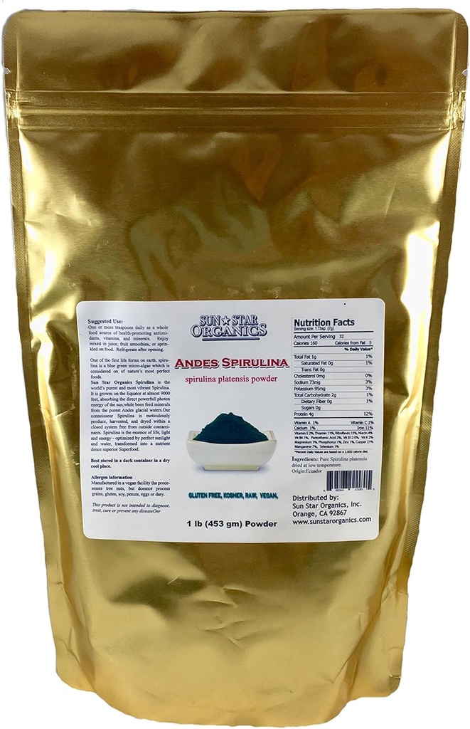 Spirulina - 녹색 슈퍼 푸드 - 1 파운드 가방
