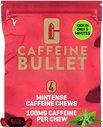 Caffeine Bullet 4 Mint Caffeine Candies = 400mg Caffeine Kick, 에너지 젤 보다는 더 빠른 & 중간 인종 내구시간 스포츠를 위한 순환 Chews 및 도박 Caffeinated 에너지 부스트