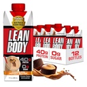Lean Body Ready-to-Drink Protein Shake, 40g Protein, Whey Blend, 0 Sugar, Gluten Free, 22 Vitamins & Minerals, (재상용 카톤 및 뚜껑 - 12 팩) LABRADA (코크레이트 땅콩 버터)