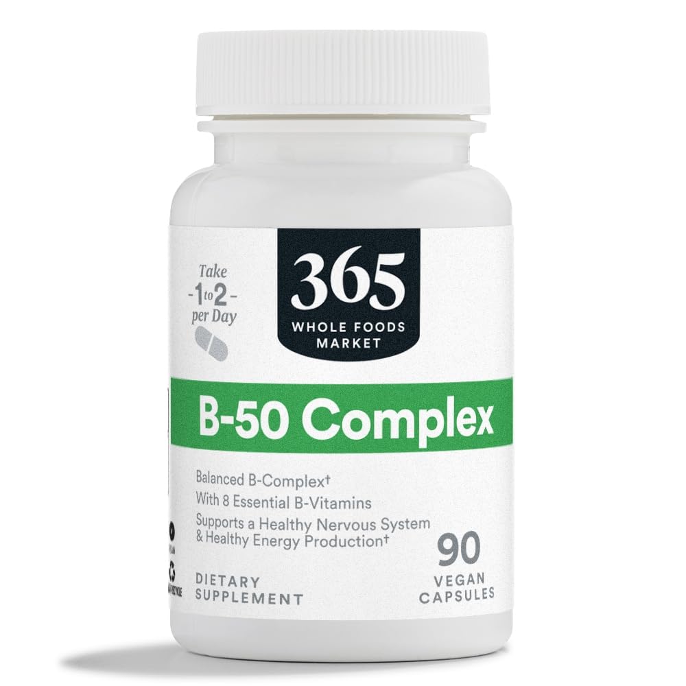 전체 식품 시장의 365, 비타민 B-50 복합체, 채식, 90 캡슐