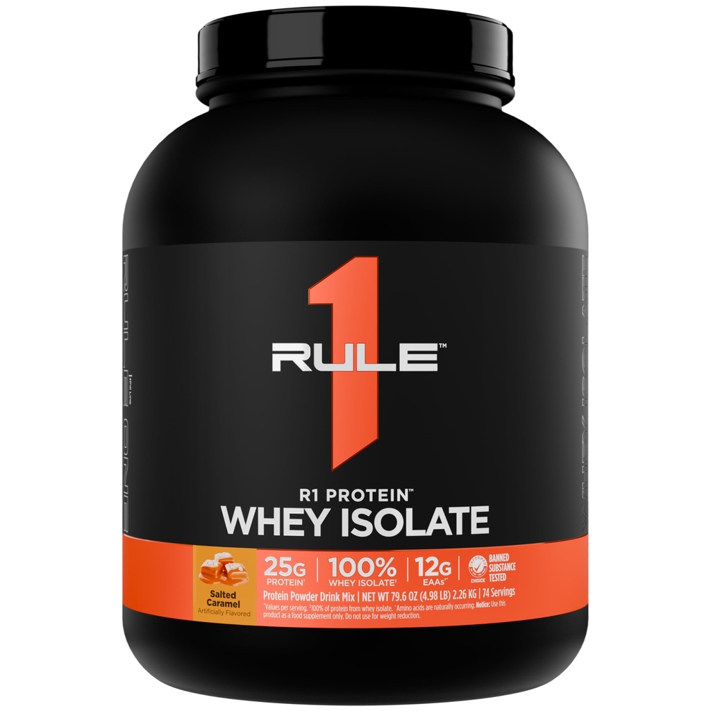 규칙 1 R1 단백질 Whey Isolate - 25g Protein & 6g BCAA로 독점적으로 운동 회복을위한 Isolated & Hydrolyzed 소스 (5 파운드 *, 소금 Carmel)