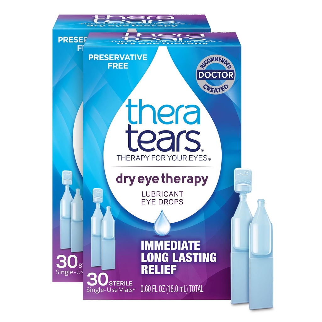 TheraTears 건조 눈 치료 눈 드롭 건조 눈, 보존 무료, 30 유리, 2 팩
