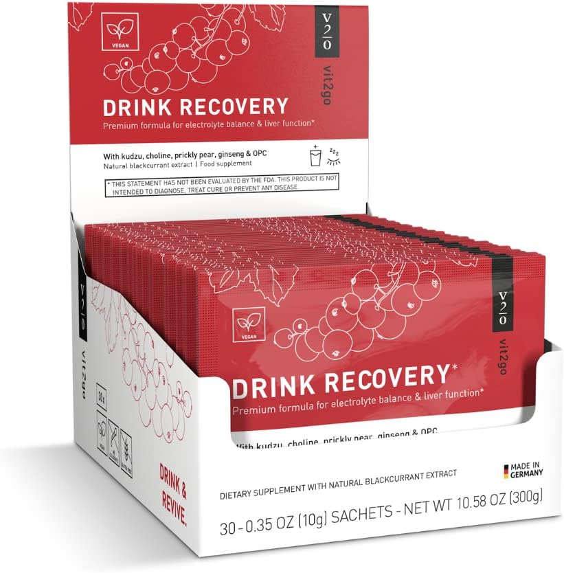음료 복구 비타민과 전자 분말, 히드라 션에 대한 Vegan Electrolyte 패킷 & Liver Detox, 블랙커런트 맛 (30 Sachets)