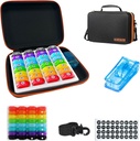 월간 Pill 주최자 1Time A Day,Pill 주최자 월간 1Time A Day with 32 Daily Compartments&1Pill Cutter&1Travel Case&1Shoulder Strap&2PCS 31 일 스티커. 안락한 손잡이, BPA 자유로운.