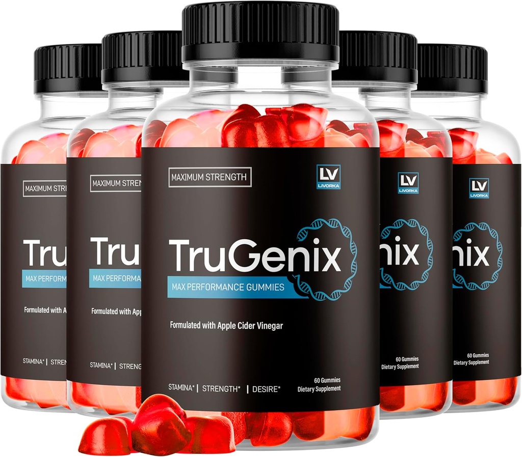 (5 팩) TruGenix Gummies, 남자를위한 TruGenix Gummies, 공식 TruGenix Gummies 고급 공식, TruGenix ACV Gummies, TruGenix Support Supplement Gummies, Premium Formula, 5 개월 동안 300 Gummies