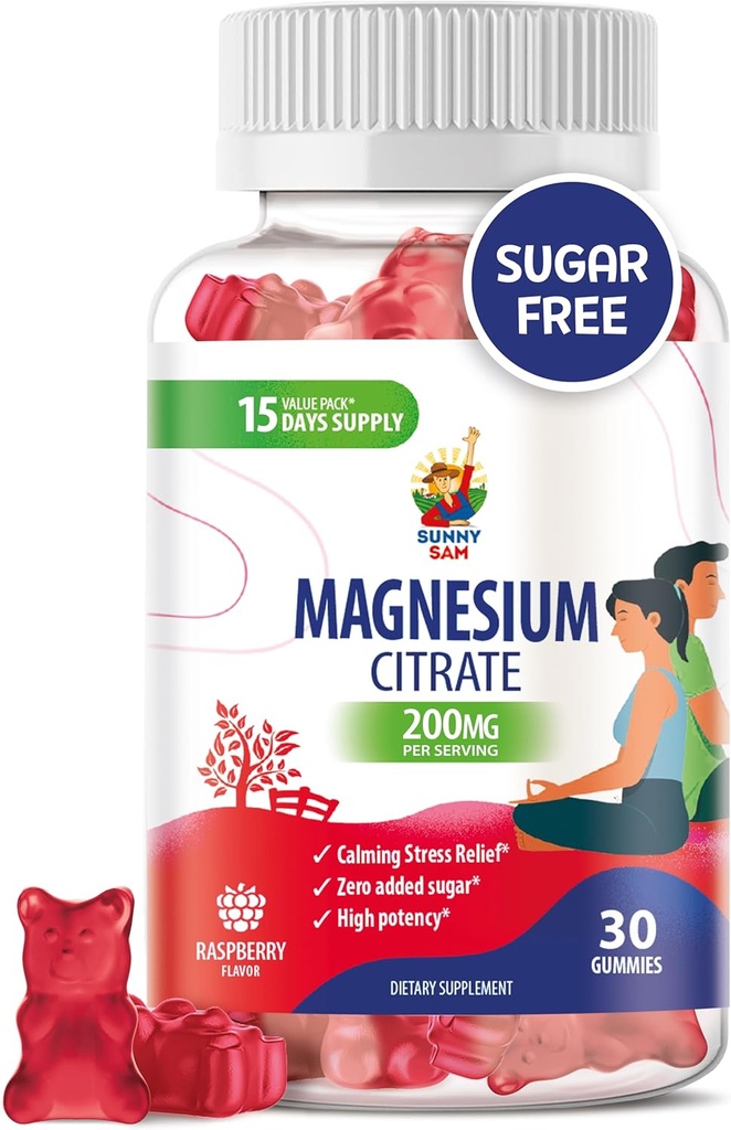 어린이 및 성인을위한 마그네슘 Gummies - 200mg - Calm 마그네슘 Chews - 무드 및 근육 지원을위한 마그네슘 Citrate Chewable Supplement