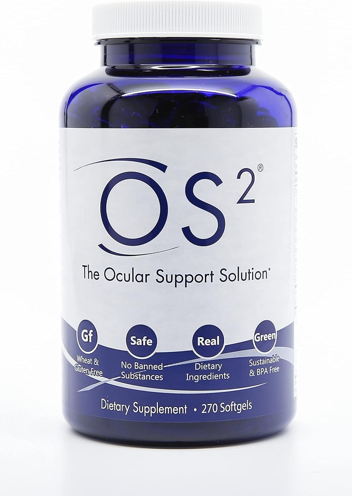OS2 Ocular 지원 해결책 - 270Ct의 특허가 주어진 눈 비타민 w AREDS2, VIT A, C, 아연, Omega-3, Lutein & Zeaxanthin, Macular 건강, 건조한 눈, 파란 빛 & 밤 시각 보충교재를 위한