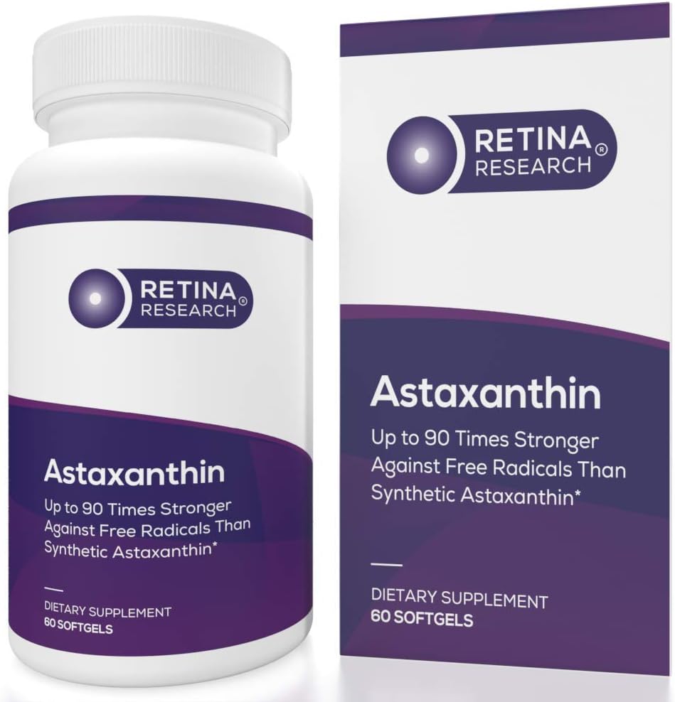 자연적인 Astaxanthin 눈 비타민 10mg - 지원 눈 건강을 위한 보충교재 - 합성 보다는 90배 Stronger까지 - 의사에 의해 공식화해 - 증명되는 제 3 당 - 60 Softgels