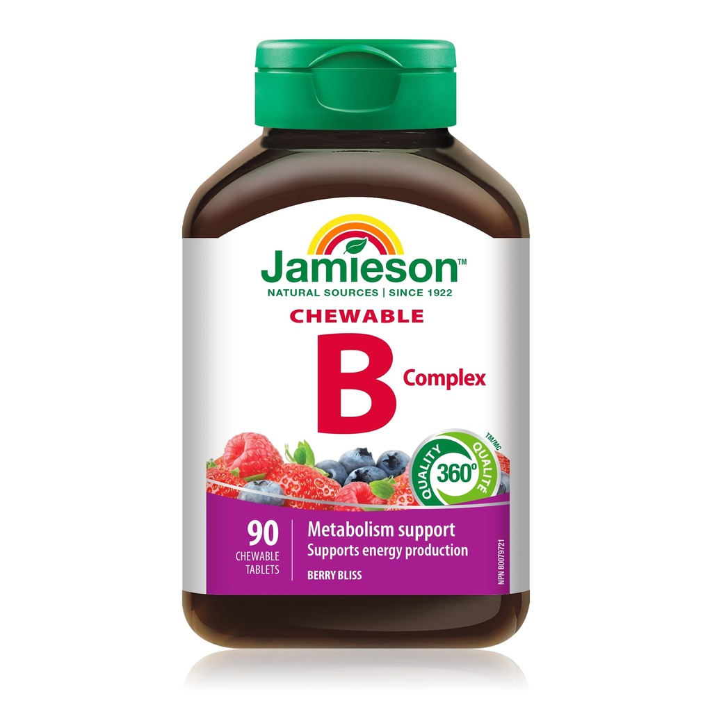 Jamieson Delicious Chewable 공식 B Complex Berry Bliss 90 태블릿
