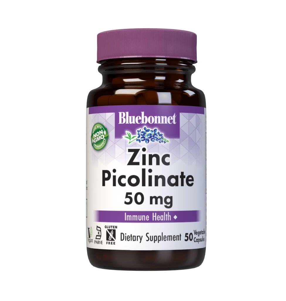 Bluebonnet 영양 아연 Picolinate, Hormonal & Immune의 전립선 건강, 피부, 채식주의자, 비 GMO, 글루텐, 콩 & 우유는, 고약, 백색, 50 조사 해방합니다