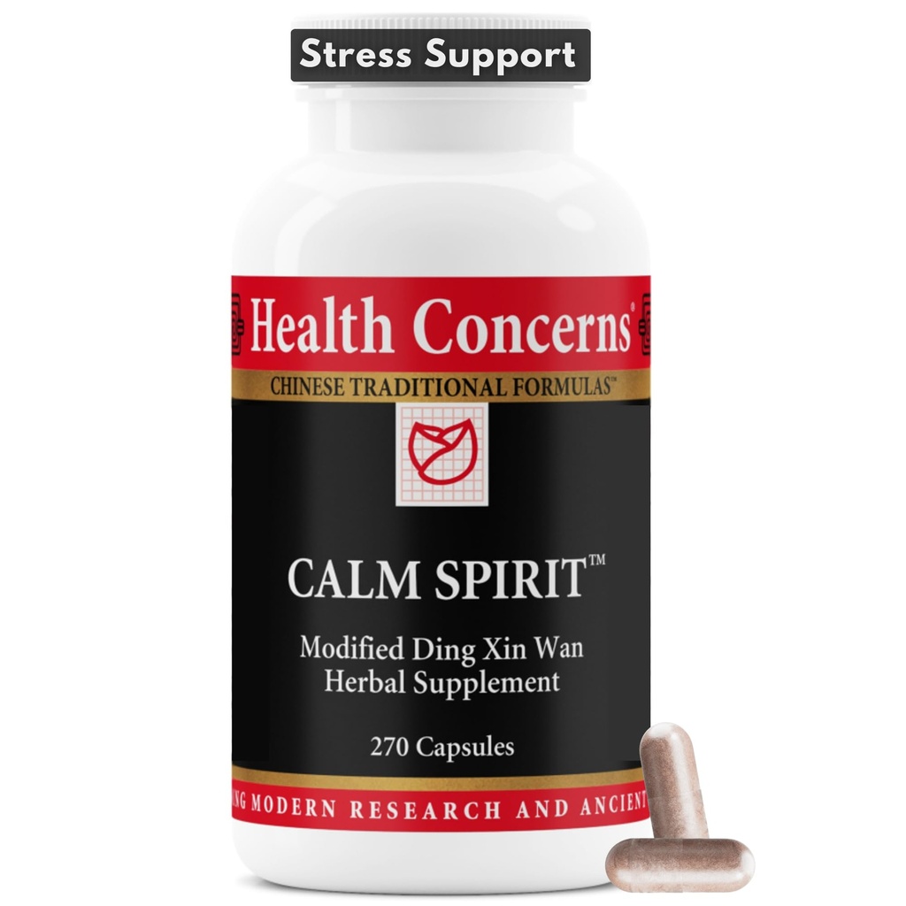 건강 Concerns Calm 정신 - 중국 초본 혼합 스트레스 완화 보충 - Calm Mood 지원, & Emotional Wellness - 마그네슘 글리세라이드 & 호손 추출물 - 270 캡슐