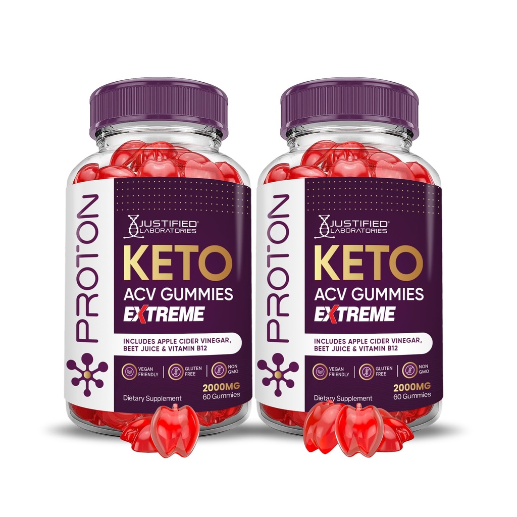 Justified Laboratories (2 팩 Proton Protein Keto ACV Gummies Extreme 2000MG Proton Keto Gummies Apple Cider Vinegar Pomegranate Beet Juice Powder B12 Vegan Non GMO 120 거미