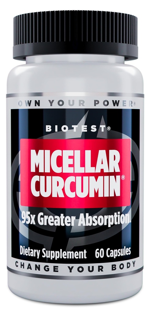 Biotest Micellar Curcumin - 95x 흡수 - UCLA 발명 및 특허 - 60 캡슐