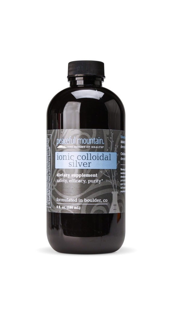 평화로운 산 Ionic Colloidal은 - 면역 체계 지원을 위한 자연적인 은 보충교재 - 6oz