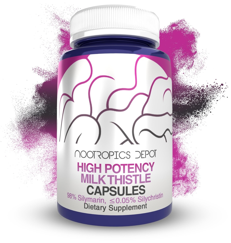 Nootropics Depot 높은 효능 우유 이틀 추출물 캡슐 | Silybum marianum의 Silymarins의 200mg | 60 개