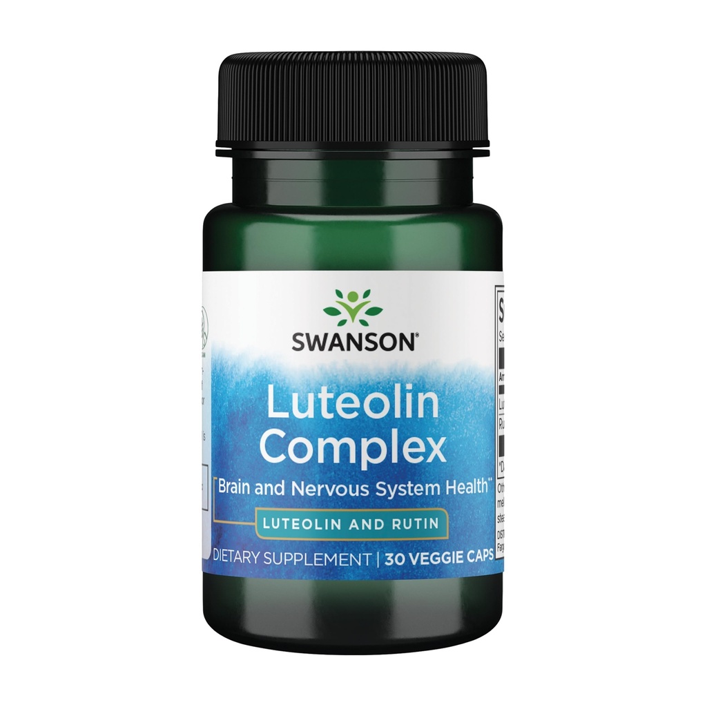 Swanson Luteolin Complex w/Rutin - 두뇌 지원 보충 메모리, 무드 및인지 건강 - 자연 공식은 Nervous 시스템 유지 - (30 Veggie 캡슐)
