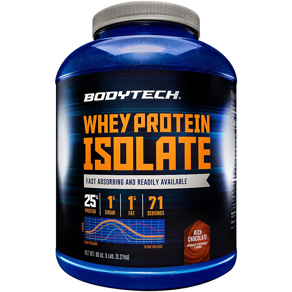 BODYTECH Whey Protein Isolate Powder - 리치 초콜릿 (5 Lbs. / 71 서빙)