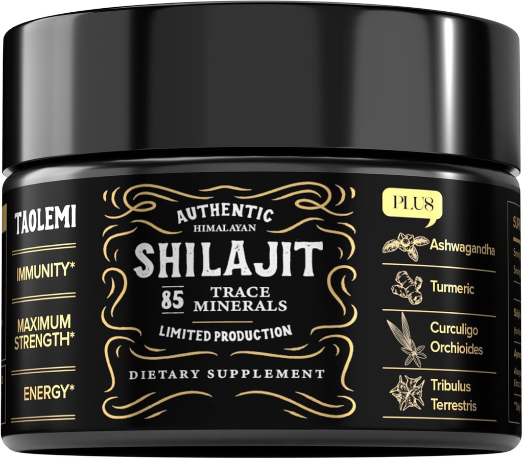 Shilajit 순수한 Himalayan 유기, 49g 항아리 남자 & 여자를 위한 자연적인 Shilajit 수지, 85+ 추적 무기물 & Fulvic 산, 순수한 Himalayan 추출물, 자연적인 에너지 및 활력 증강 인자, 62.5 Ser