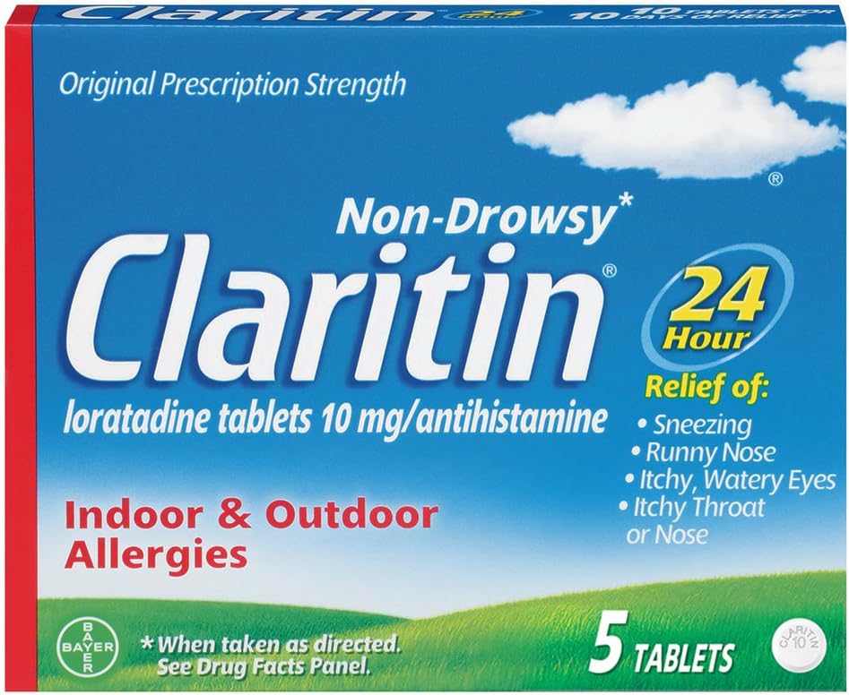Claritin 24 시간 Non-Drowsy 알레르기 정제, 10 mg, 5 조사 (708164)