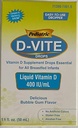 소아과 D-Vite 액체 비타민 D 400 IU/ml (50 ml) - 거품 껌 풍미