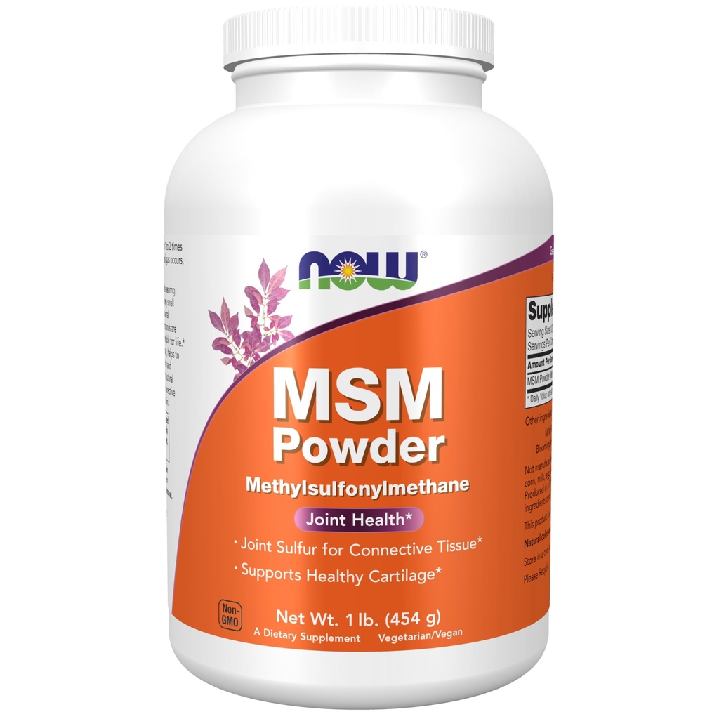 이제 식품 보충제, MSM (Methylsulfonylmethane) 분말, 건강한 연골 *, 관절 건강 *, 1-Pound 지원