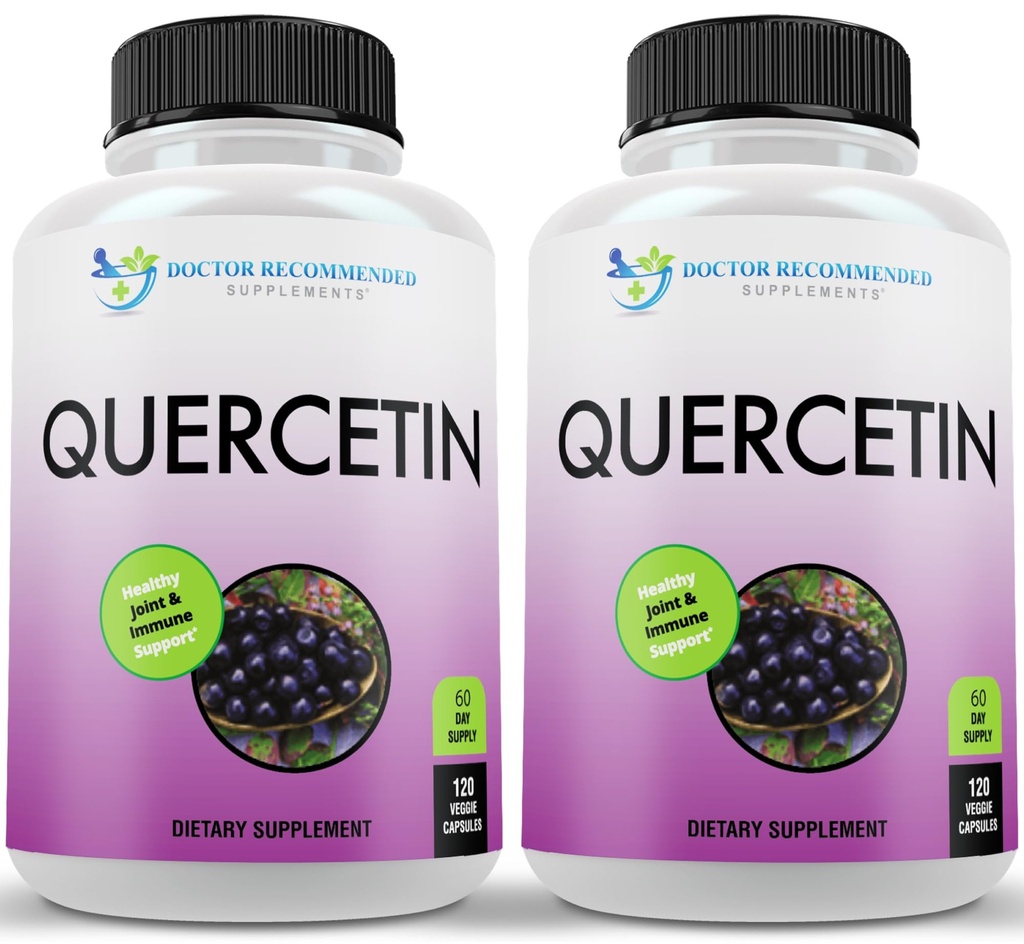 DOCTOR RECOMMENDED SUPPLEMENTS Quercetin 1000mg - 비타민 보충, (비건 | 비 GMO) (120 Veggie 캡슐, 2)의 팩