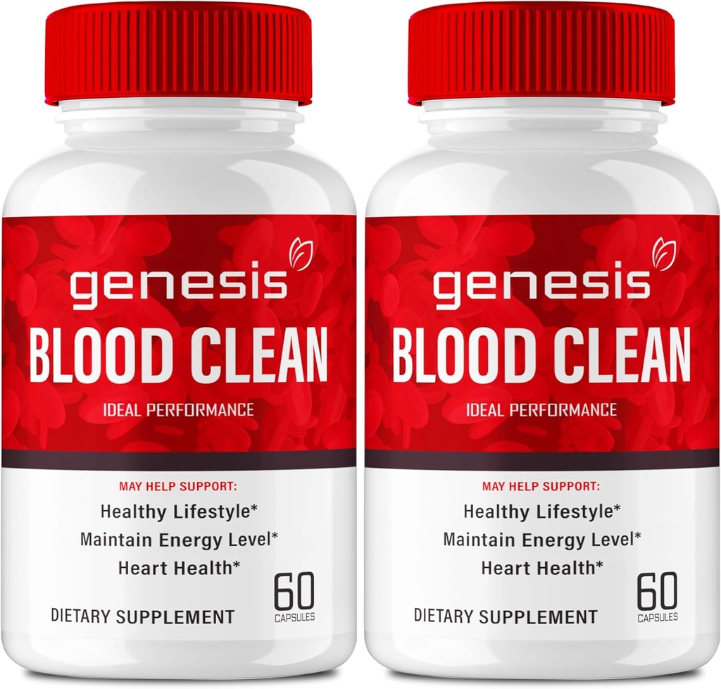 Genesis Blood Clean 캡슐 - 최대 강도를위한 고급 공식 보충 - 천연 혈관 청소기, GenesisBlood Clean Pills, GenesisBloodClean Pastillas 리뷰 (2 팩)