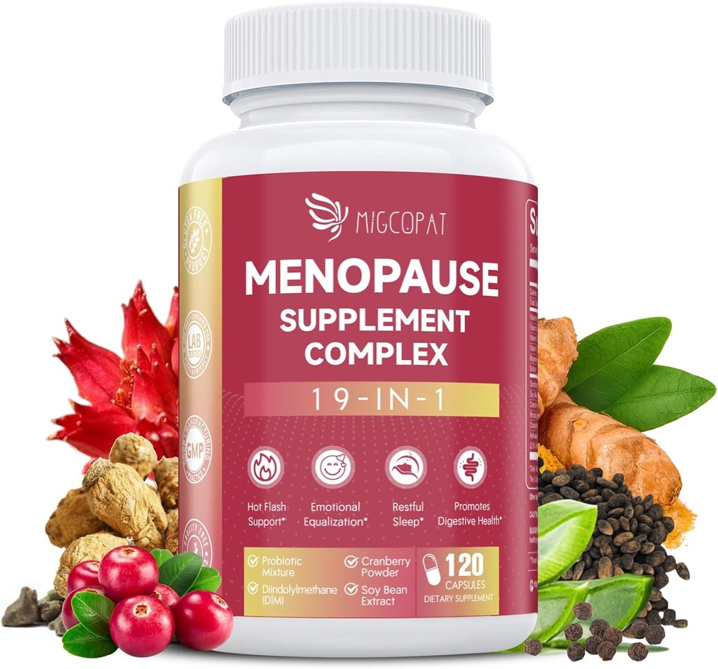여성, 10 억 CFU Probiotic, 19-in-1 Multivitamin & Ashwagandha 추출물, DIM, Hormonal Balance, 지원 핫 플래시, 나이트 스웨터, 무드, 수면|Vegan, 120 캡슐