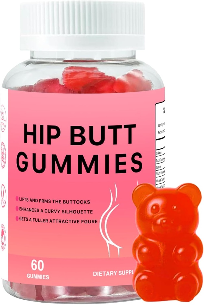 Hip Butt BBL Gummies for Butt Fast Growth and Enhance, 60 Bigger Butt Fast, 여성 부트 향상을위한 Booty Gummies