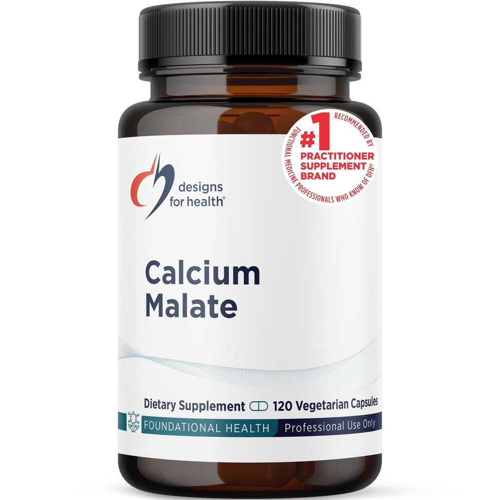건강 칼슘 Malate를 위한 디자인 - 500mg 칼슘 Malate Chelate + 비타민 D (D3) 여성을 위한 뼈 지원 보충교재 + 남자 - 비 GMO (120의 캡슐)