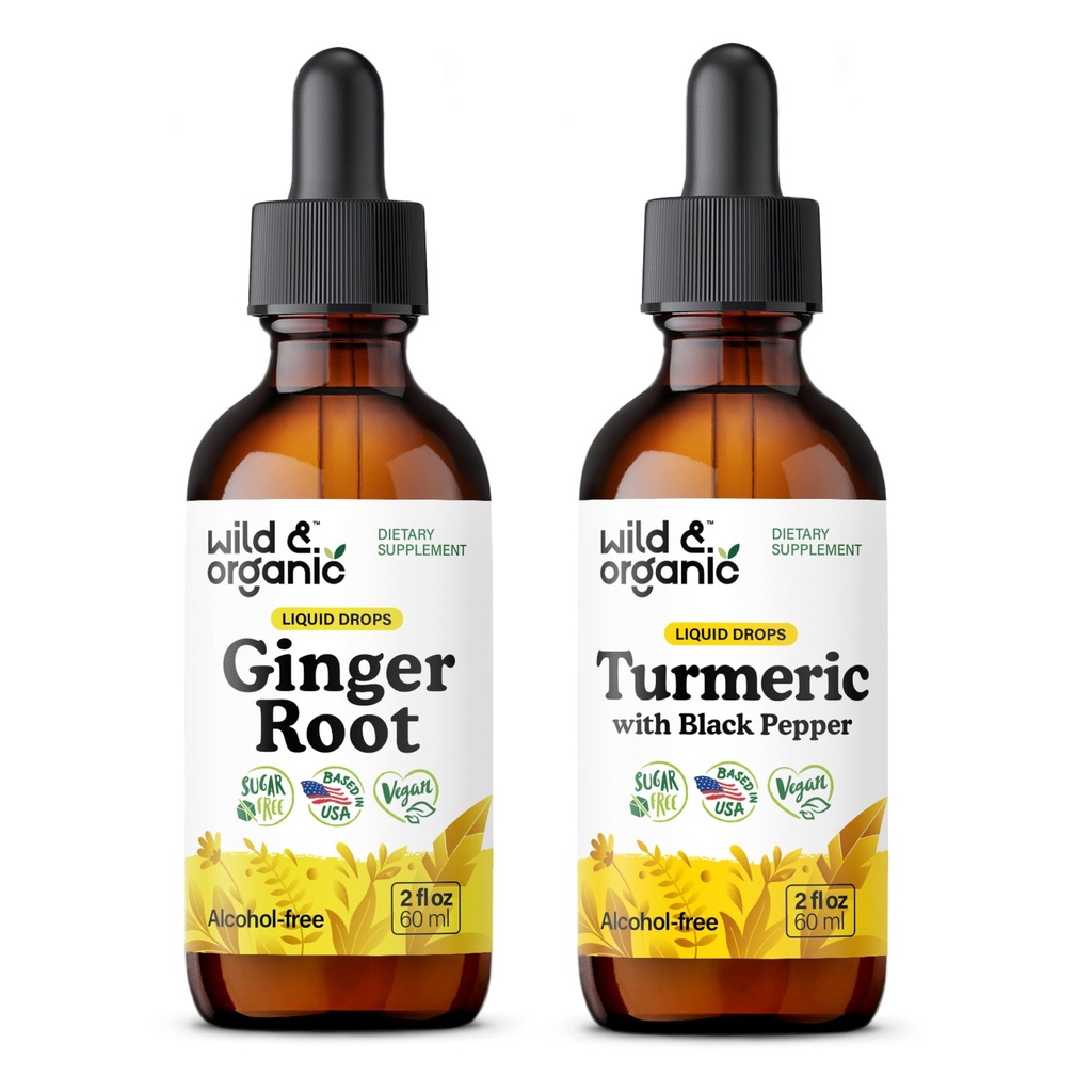 생강 뿌리 Tincture 2 fl oz & Turmeric Tincture 2 fl oz