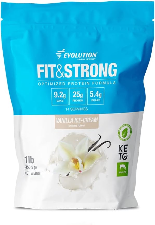 진화 진보 된 영양 잔디 100 % Whey Protein Powder - BCAA, 빠른 흡수 및 최적의 근육 회복을위한 빠른 소화 - 1 파운드 (Vanilla)
