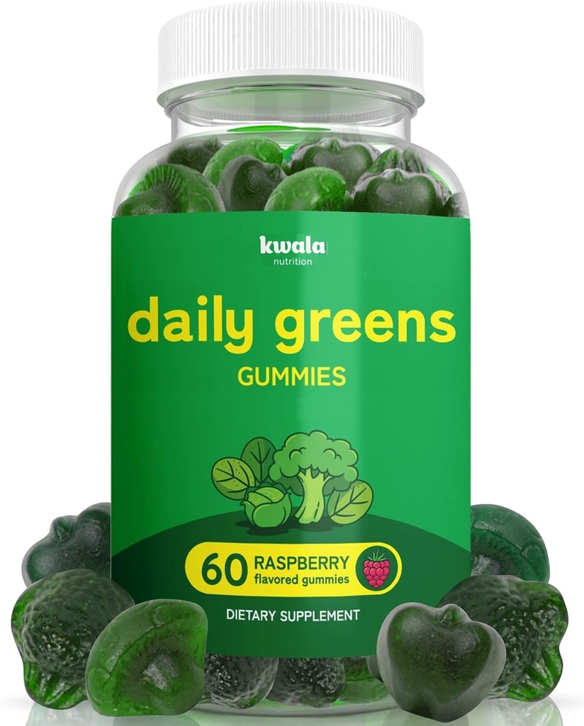 데일리 슈퍼 그린 구미스트 에너지 | Moringa, Spirulina, Chlorella, Veggies & More | 8 Blends | 여성과 남성 | Vegan, Non-GMO 보충교재 | 60 Count