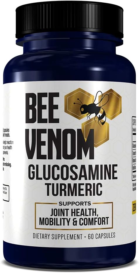 GenRestore: 꿀벌 Venom 규정식 보충교재 - 글루코사민 심황 혼합, 합동 건강, 기동성 및 안락 보충교재 개량 - 여분 힘 알약 - 자연적인 건강 Complex – 60의 캡슐 (1)