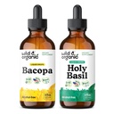 야생 & 유기 Bacopa Tincture 4 fl oz & Holy Basil Tincture 4 fl oz