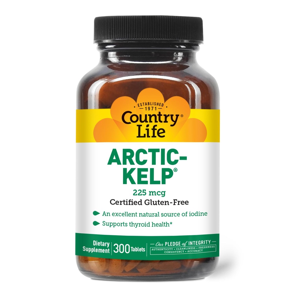 국가 생활 Arctic-Kelp – 갑상선과 면역 지원을위한 자연 면역 보충 – Vegan, Gluten-Free, 225 mcg – Thyroid 건강, Hypothyroidism 및 Adrenal 지원, 300 정제 이상