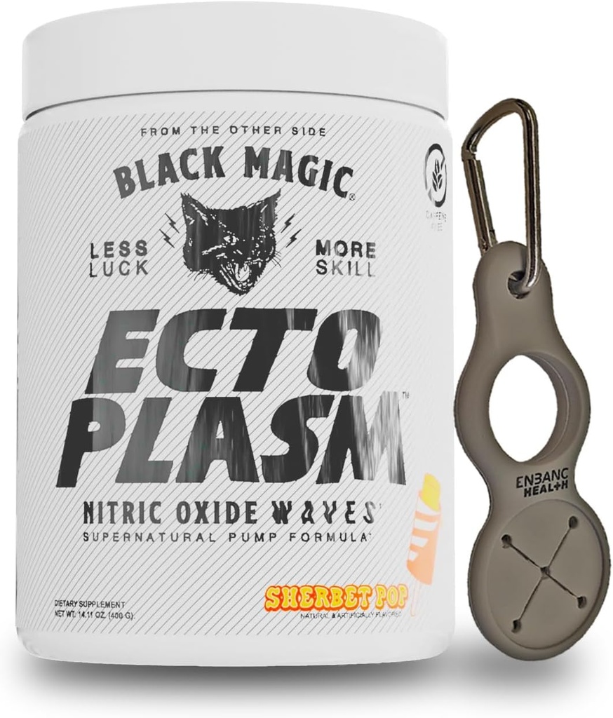 Black Magic Ecto Plasm - Sherbet Pop - 수공 펌프 Igniter, 증가 된 Hydration & Vascularity (400g, 20 Scoops) Enbanc 건강 키 체인