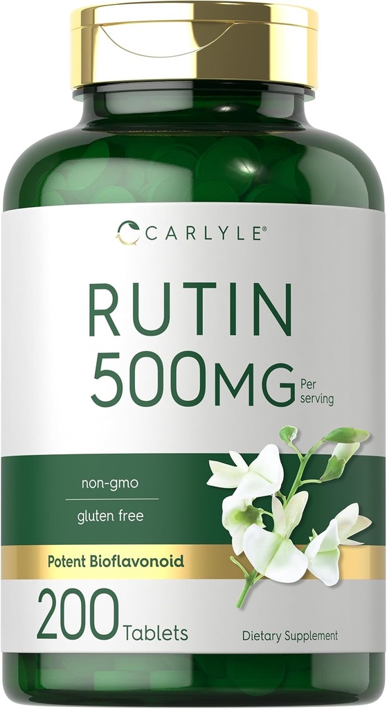 Carlyle Rutin 보충교재 500mg | 200의 정제 | 채식주의자, 비 GMO, 글루텐 무료