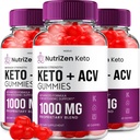 (3 팩) NutriZen Keto ACV Gummies - 고급 공식 Nutri Zen Keto Plus ACV Gummies Apple Cider Vinegar Keto Nutrizen ACV Gummies Dietary 보충 리뷰 남자 여성 (180 Gummies)