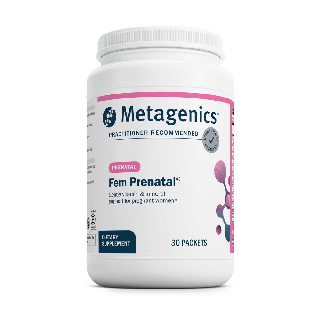 Metagenics Fem Prenatal - Prenatal Vitamin & Minerals Supplement* - 여성을 위한 Prenatal* - 비타민 C, Iodine & Biotin - 체계에 Multivitamins Gentler - 30의 소포