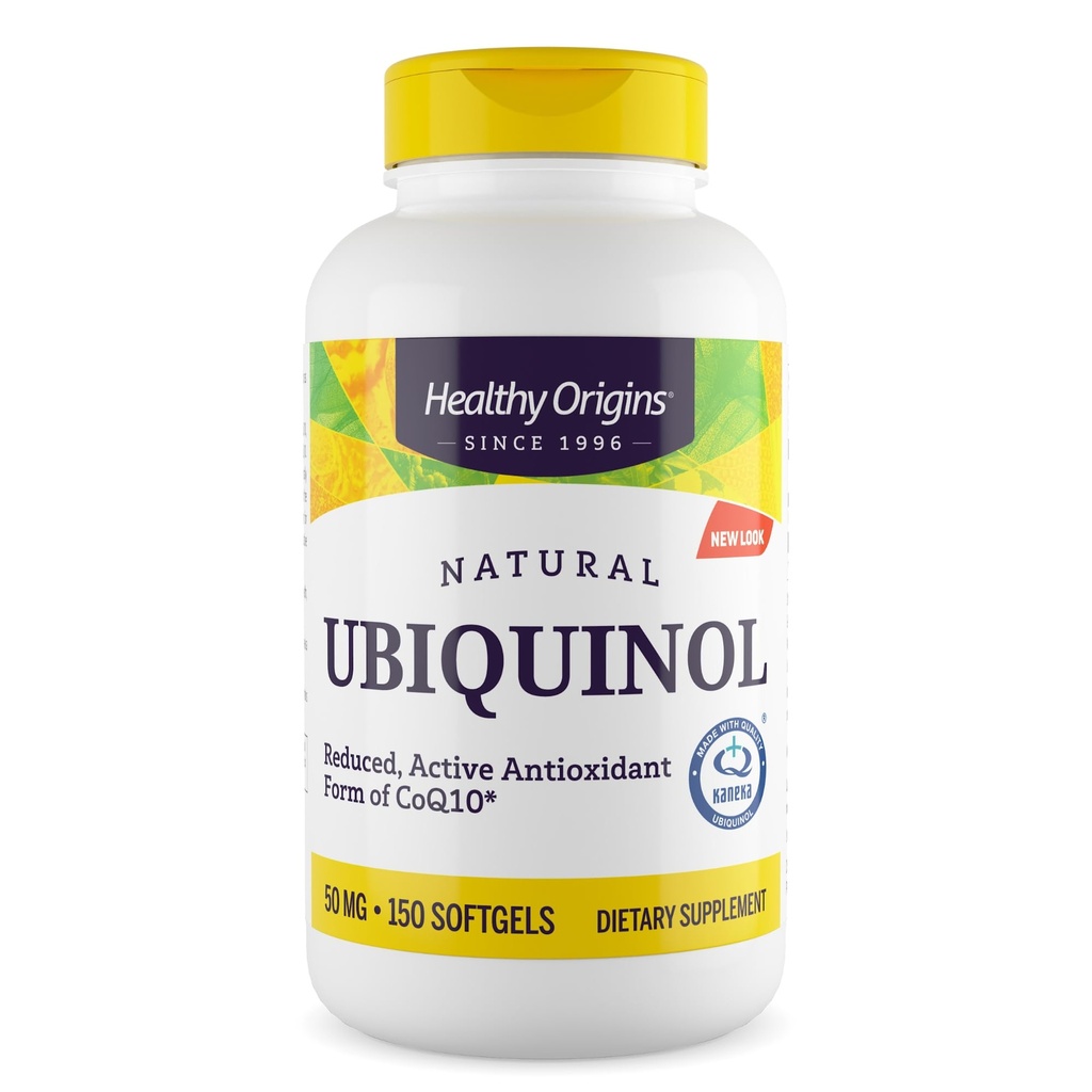 건강한 근원 Ubiquinol (CoQ10)의 활동 모양, 50 mg - 심장 건강 & 산화를 억제하는 지원을 위한 Ubiquinol 보충교재 - 글루텐 자유로운 & 비 GMO 보충교재 - 150 Softgels