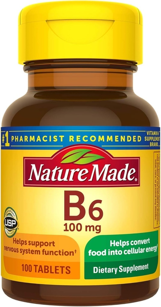 성격은 비타민 B-6 100 mg 정제 100개 ea를 만들었습니다 (4의 포장)