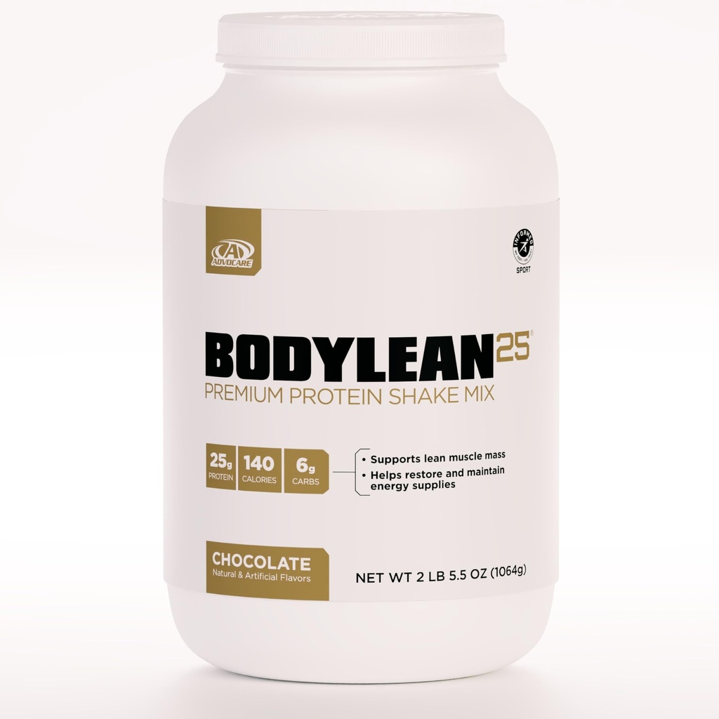 AdvoCare BodyLean25 - Whey Protein Isolate가있는 단백질 분말 - 에너지 지원 * - 초콜릿, 4.5 온스