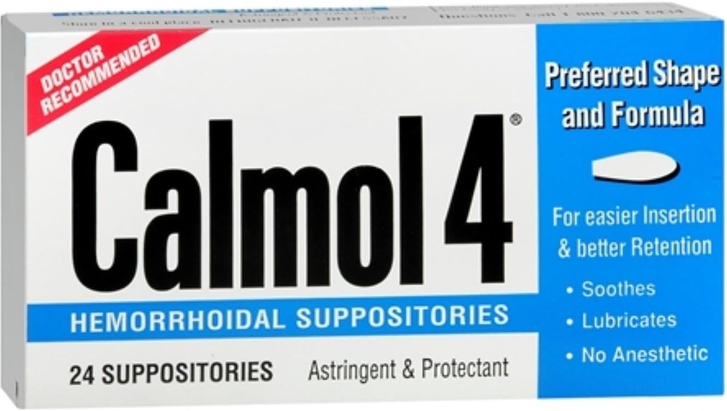 Calmol 4 치질 좌약 24 각 (포장 3)