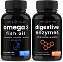 NutraChamps Omega 3 물고기 기름과 소화 효소 2 팩 뭉치