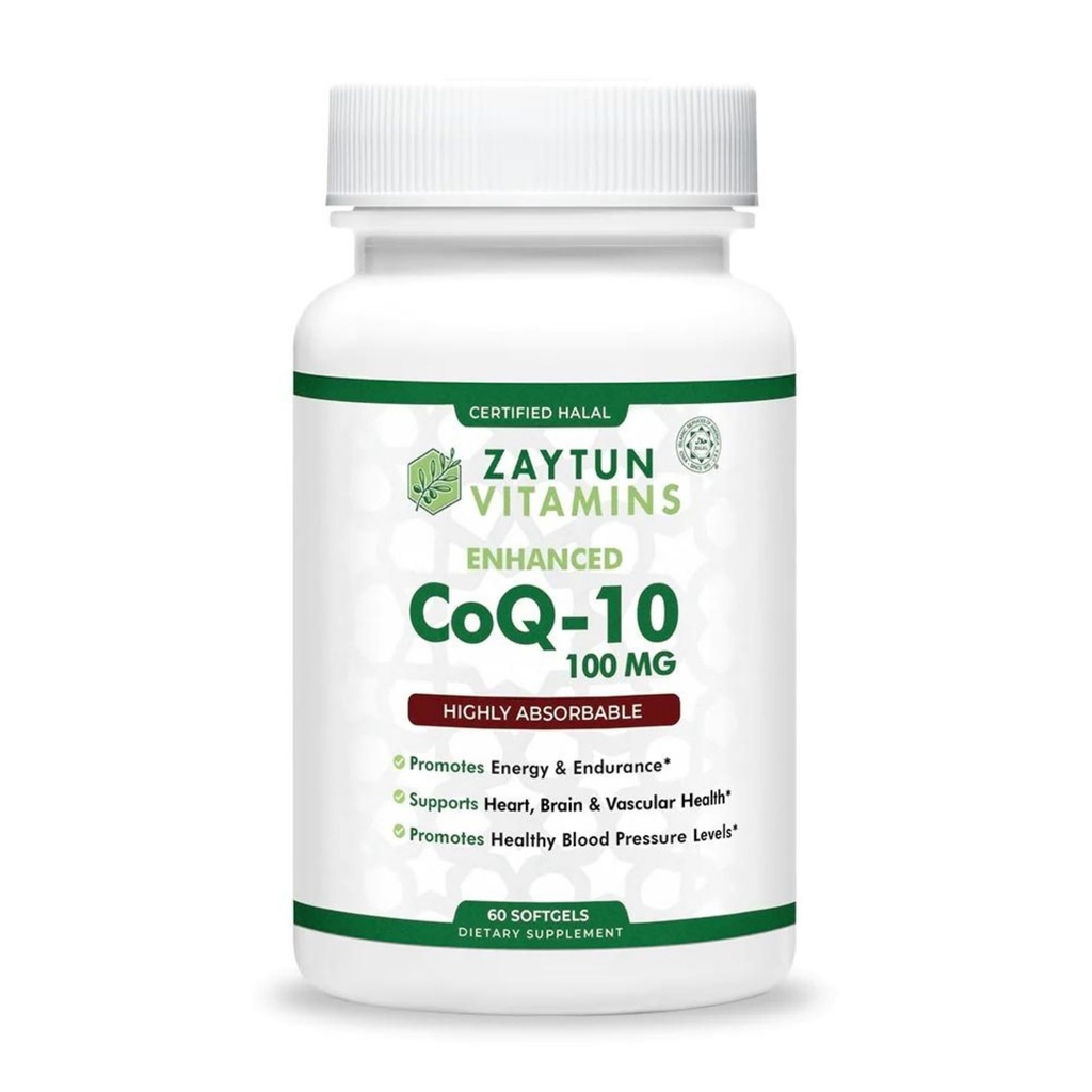 Zaytun Halal CoQ10 Highly Absorbable, 일 당 1개, 지원 심장 건강 지원 및 에너지 생산, 미국에서 만드는 60 소형 Softgels - Halal 비타민