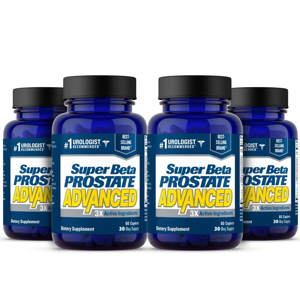 SUPER BETA PROSTATE Advanced – 수면 촉진, Bladder 빈닝 지원. Beta Sitosterol을 가진 남자의 건강을 위한 전립선 지원 보충교재는, Palmetto를 보았습니다. (240의 모자, 4 팩)