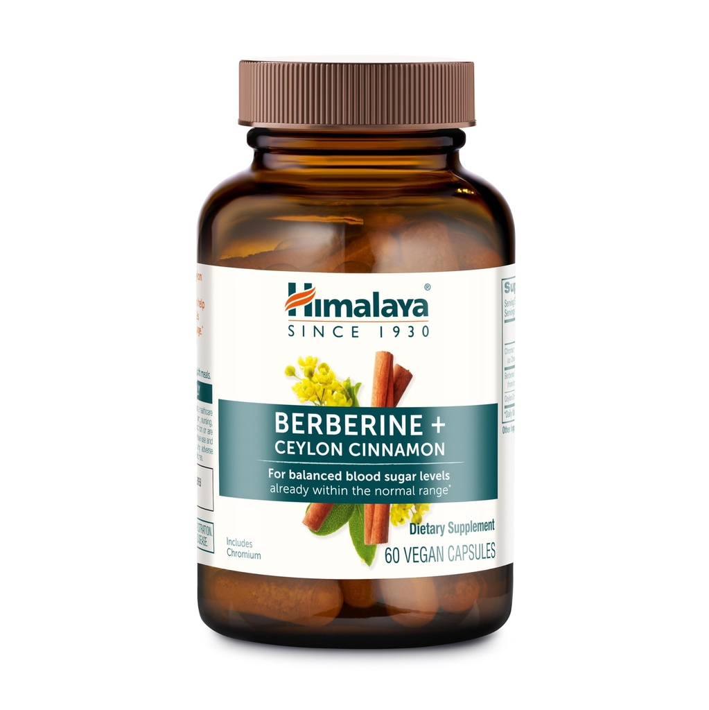 Ceylon Cinnamon을 가진 히말라야 Berberine - 정상적인 대사, 면역, 및 소화 건강 지원을위한 초본 보충 - Vegan, 글루텐 무료, 60 채식 캡슐