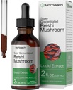 Horbäach Reishi 버섯 추출물 Tincture | 2 Fl Oz | 액체 방울 | Ganoderma Lucidum | 채식, 알코올 무료 | 비 GMO, 글루텐 무료 보충